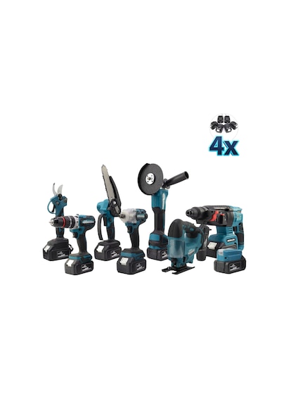 Dawreek Sekizli Set DBML (LED Aydınlatma+ Ş.Hilti+Ş.Spral+S.Sıkma+13 MM Ç.Mandren+Ş.Dekupaj+Budama Testeresi+Bağ Makası)