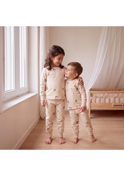Owli Pijama Takımı 1.0 Tog Brekky Ekru