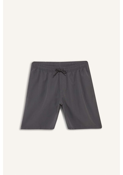 DeFacto Regular Fit Kısa Boy Cepli File Astarlı Beli Bağcıklı Düz Hafif Kumaş Deniz Şortu E5133AXNSGR474