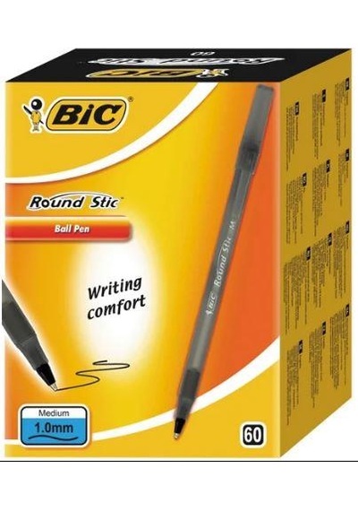 Bic Round Stıc Tükenmez 1,0 Siyah 60 Adet