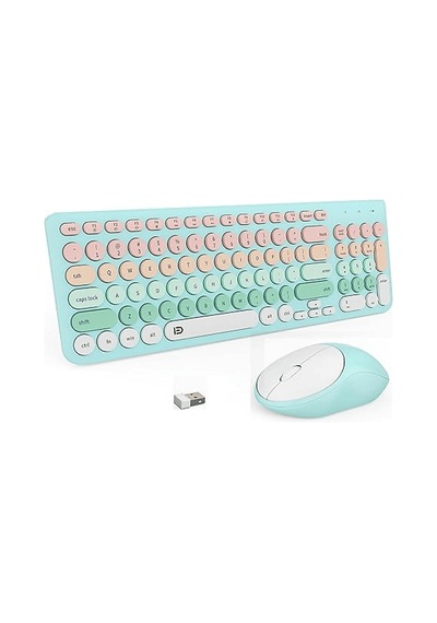 Fd İk6632 2.4 Ghz Kablosuz Klavye Ve Mouse Yeşil Optik