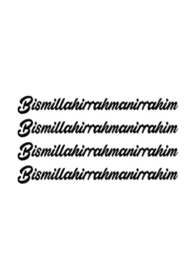 Besmele Sticker 4 Adet Siyah 13 1,5 Cm