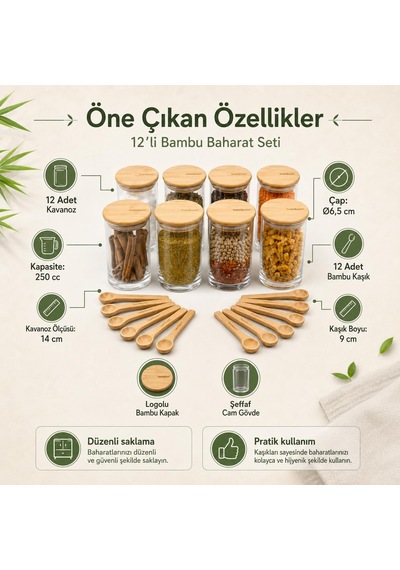 Atbyhome Bambum Orjinal Zolla Prestige 24 Parça Kaşıklı Baharatlı Diğer