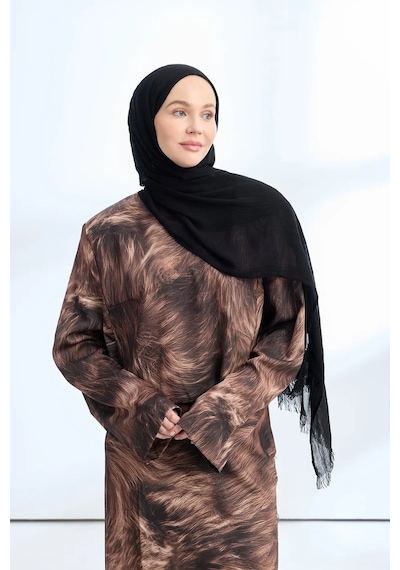 Armanda Organic Touch Ketens Viskoz Şal- 3601 Siyah