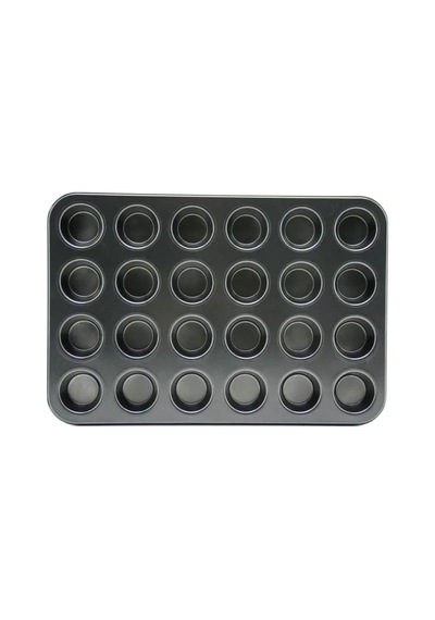 Jenerik 24 Gözlü Metal Muffin Kek Kalıbı Siyah