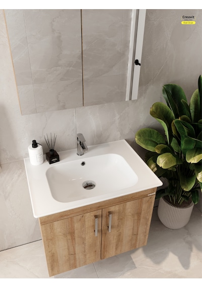 E10 65 Cm Everest Kapaklı Lavabo Dolabı İkili Set