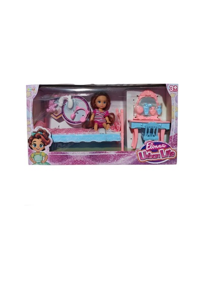 Elonna Urban Life Oyuncak Bebek Ve Yatak Odası Oyun Seti 10cm Bebek Dahil