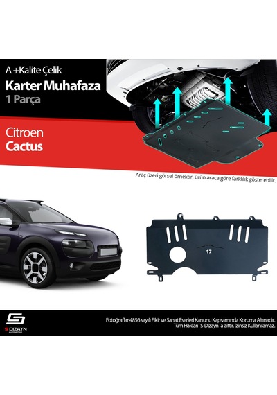 S-dizayn Citroen Cactus Çelik Karter Muhafaza 2014 Üzeri A+ Kalite