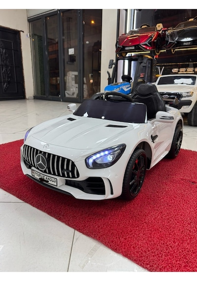 Poyraz Akülü Mercedess Yeni Gtr 12v Akülü Araba Özel Plaka 0-6yaş Beyaz