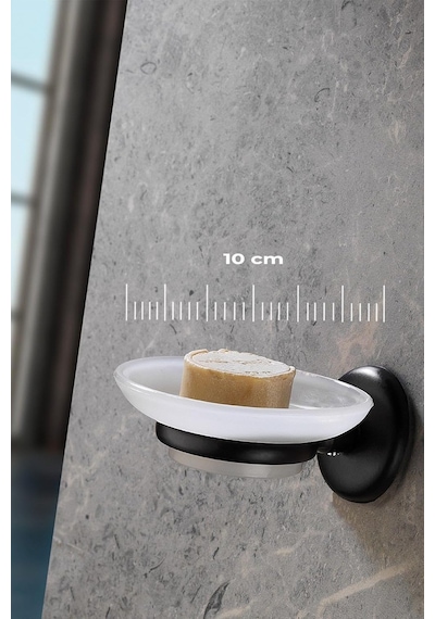 Yapışkanlı Hazneli Katı Sabunluk Siyah S-105 Diğer