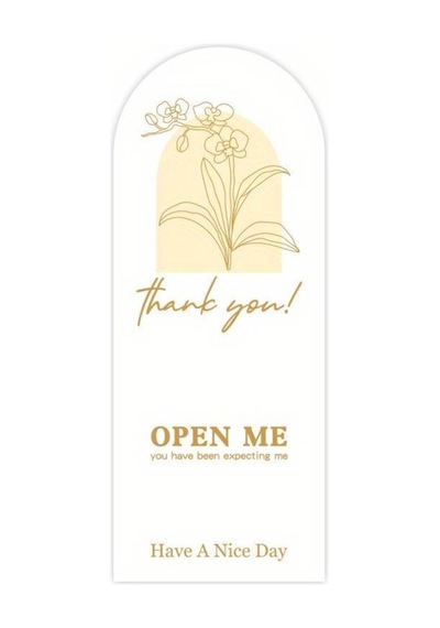 Store 20 Adet Çiçek Baskılı Dikdörtgen Paketleme Etiketi 6x15cm Çok Renkli
