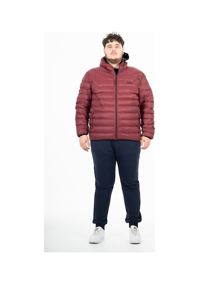 Maraton Sportswear Büyük Beden Erkek Kapşonlu Uzun Kol Basic Bordo Mont 21874-bordo Bordo