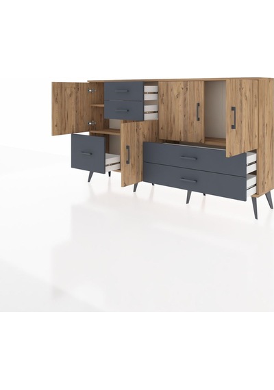 Arges Konsol 4 Raflı 5 Çekmeceli 4 Kapaklı 176x30x99 Çam-çam/antrasit Atlas Çam/antrasıt - Atlas Çam Arges Konsol 4 Raflı 5 Çekmeceli 4 Kapaklı 176x30x99 Çam-çam/antrasit Atlas Çam/antrasıt - Atlas Çam