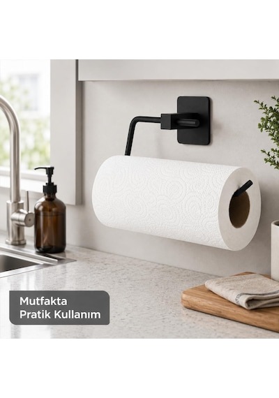 Yapışkanlı Metal Kağıt Havuluk, Havlu Peçete Askılığı, Yapışkanı Yanında, Hızlı Kurulum, Montaj Gerektirmez, Mutfak Ve Banyo İçin Paslanmaz Çelik Cok Renkli