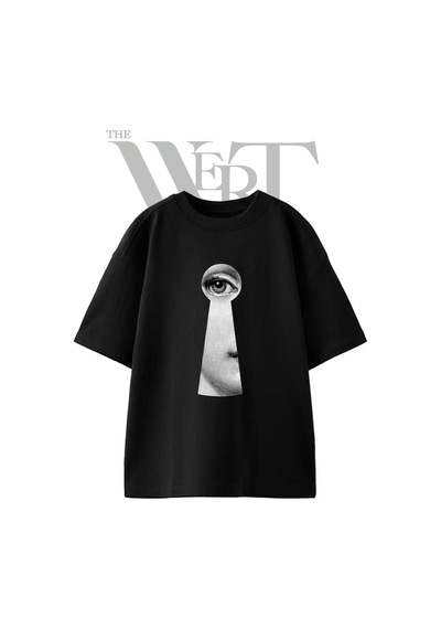 Thewert Goz Anahtar Deligi Tasarım Baskılı Ünisex Siyah Oversize T-shirt