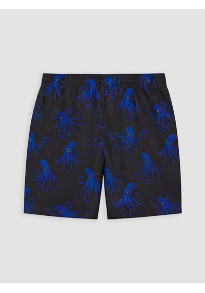 Lcw Swımwear Lacivert Kısa Boy Ahtapot Baskılı Erkek Deniz Şortu
