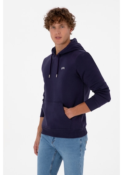 U.S. Polo Assn. Erkek Regular Fit Kapüşonlu Şardonlu Mürdüm Basic Sweatshirt 50315582-VR074