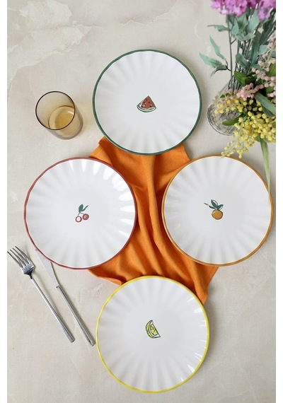 Fruit Feast Sirius Pasta Tabağı 22 Cm 4 Adet 23108-11 Çok Renkli