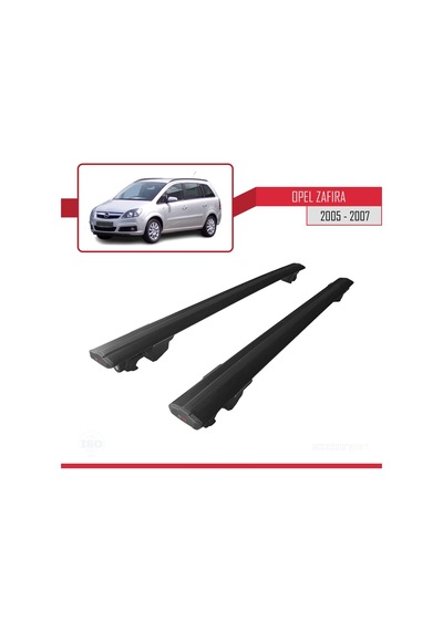 Opel Zafira 2005-2007 Arası İle Uyumlu Hook Model Anahtar Kilitli Ara Atkı Tavan Barı Siyah