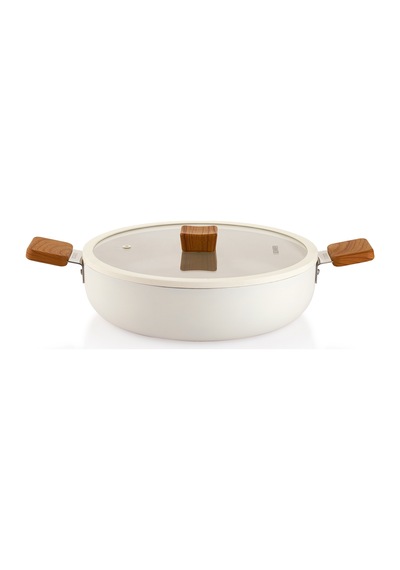Schafer Ceramoni Seramik Basık Tencere 28 Cm-krem
