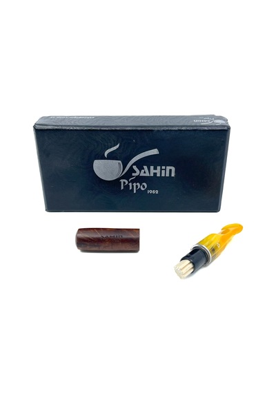 Şahin 9mm Filtreli 8mm Uçlu Akrilik Saplı Ağızlık - Kahverengi - 2583