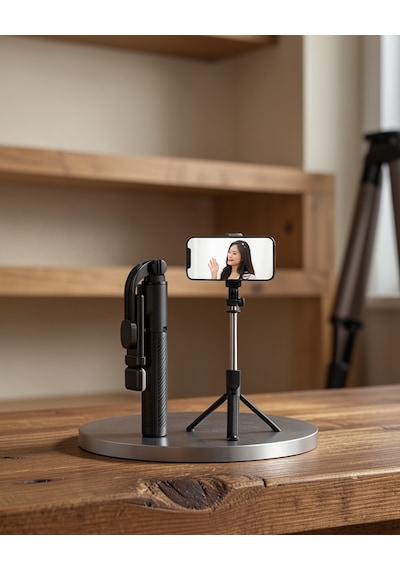 Kablosuz Bluetooth Selfie Çubuğu 360 Dönebilir Başlık Xuczzzselfieçubuğu-2