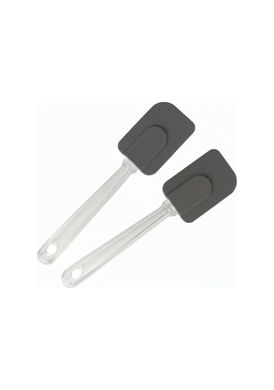 Silikon Spatula, Mutfak Kullanımı İçin Şeffaf Saplı Askılı 2, Antrasit Diğer