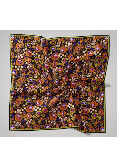 Silk Home Soft Eşarp 73090-02 Siyah, Turuncu, Yeşil, Saks