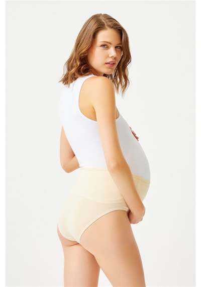 Cottonhill Ten Pamuklu Yüksek Bel Hamile Bikini Külot Ten Ten Rengi