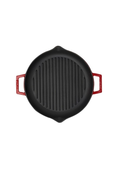 Lava Döküm Yuvarlak Izgara Kızartma Tavası 30 cm Kırmızı LVYSGT30