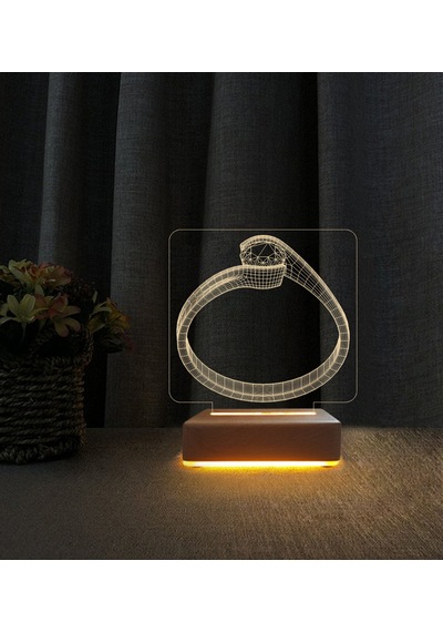 Yüzük Lamba 3d Led Masa Lambası