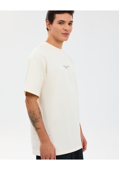 Skechers M Graphic Tee Reflect Logo Oversize T-shirt Erkek Beyaz Tshirt S231094-3855