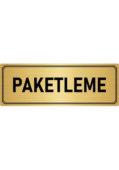 Metal Yönlendirme Levhası, Departman Kapı İsimliği Paketleme 10x20 cm Altın Renk
