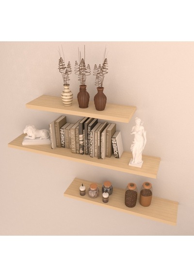 Rafkestir 3 Lü Raf Set ( 75 - 55 - 35 ) Akçaağaç ( Mat )