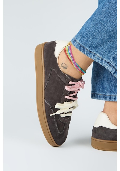 Manijero Krahe Barbella 2 Kadın Hakiki Deri Üç Ayrı Alternatif Bağcıklı Antrasit-ekru Sneakers Manijero Krahe Barbella 2 Kadın Hakiki Deri Üç Ayrı Alternatif Bağcıklı Antrasit-ekru Sneakers
