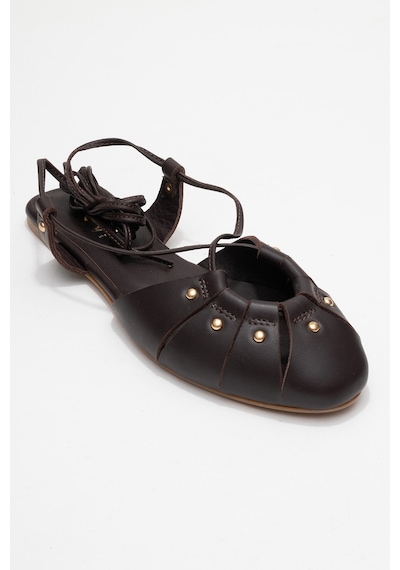 Luvishoes Luvi Shoes Darıa Kahverengi Hakiki Deri Troklu Bilekten Bağcıklı Kadın Sandalet Kahverengi Luvishoes Luvi Shoes Darıa Kahverengi Hakiki Deri Troklu Bilekten Bağcıklı Kadın Sandalet Kahverengi