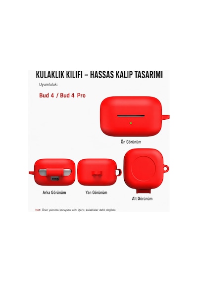 Samsung Galaxy Buds 4 İle Uyumlu/buds 4 Pro İçin True Wireless Earbuds Silkguard Soft Yumuşak Pürüzsüz Silikon Kılıf, Askı Aparatı Dahil Pembe