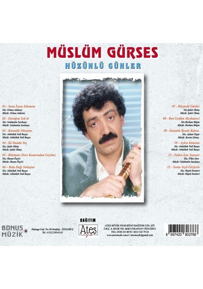 Müslüm Gürses - Hüzünlü Günler Cd