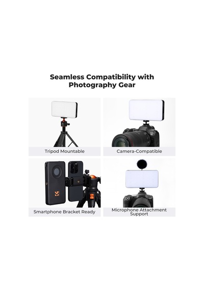 K&f Concept 12w Rgb Pocket Video Light, Mini Mobil Video Işığı Kf34.052