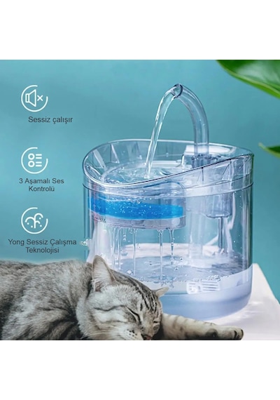 Mds Kedi Su Pınarı Yedek Filtresi Aktif Karbonlu Süngerli Beyaz - Mavi