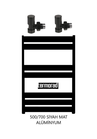 Mat Siyah Alüminyum Havlupan 50 x 70 Cm Termorad Petsa Slim +2 Adet N11.89