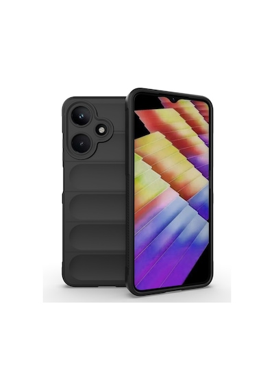 İnfinix Hot 30i Kılıf Esnek Tpu Oyuklu Arka Yüzey Tasarımlı Zore Etnik Silikon Kapak Siyah