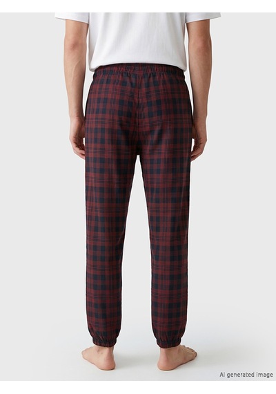 Lc Waikiki Lc Waıkıkı Bordo Standart Kalıp Ekose Erkek Pijama Alt
