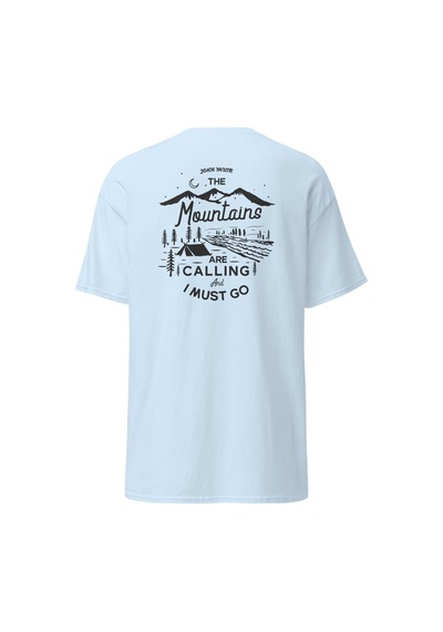 Wildstyle The Mountains Are Calling I Must Go Dağcı Baskılı Unisex Pamuklu Tişört Bebe Mavi