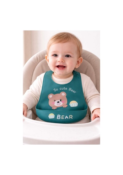 Silikon Bebek Mama Önlüğü Çocuk Mama Önlük Leke Tutmaz Yıkanabilir 821208487
