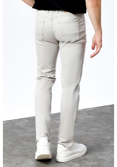 HLT Jeans Erkek Taşlamalı Mavi Regular Fit Rahat Kesim Esnek Likralı Denim Jeans Kot Pantolon Hlthe001918 Taş