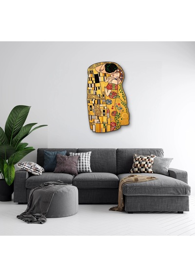 Altın Öpücük - Metal Tablo - Dec0193 39 X 65 Cm Çok Renkli