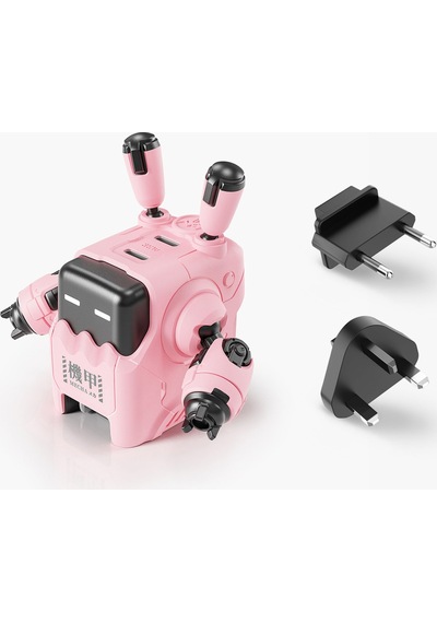 Gravastar Delta35 Robot Figürlü 35w Hızlı Şarj Adaptörü Ve Şarj Standı, Pembe