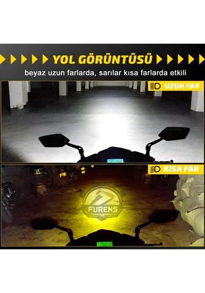 H4 Zenon 3 Fişli Motorsiklet Farı Çift Devre Uzun Kısa 12v Tek Adet Fiyatıdır