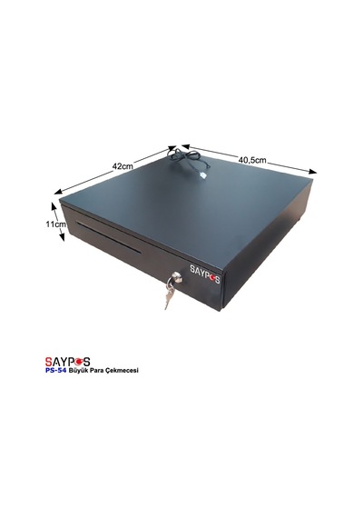 Slip Gözlü 5 Geniş Kağıt Para Bölmeli Anahtarlı Ve Pos Bağlantılı Büyük Para Çekmecesi 40,5x42x11cm